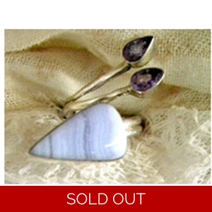 Blue Lace Agate 925 Sterling Ring