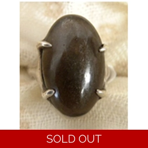 Apache Tear & 925 Sterling Ring