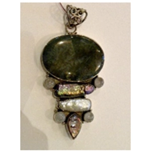 Moss Agate Mixed Stone Pendant