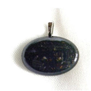 Oval Bloodstone Sterling Pendant