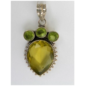 Yellow Topaz Teardrop 925 Sterling Pendant