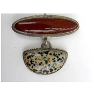Red Jasper-Dalmatian Jasper Sterling Pendant