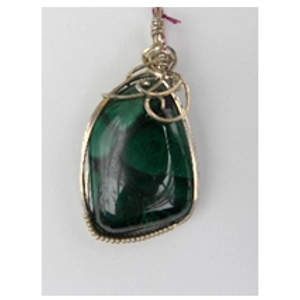 Wrapped Chrysophrase 925 Sterling Pendant