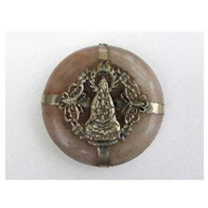 Opaque Quartz Metal Buddha Pendant