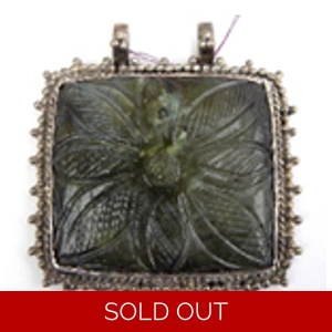 Carved Labradorite 925 Sterling Pendant