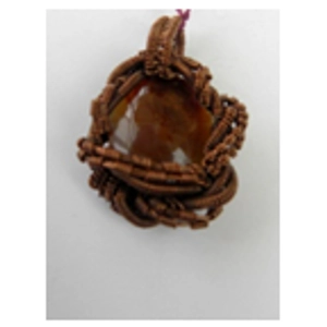 Copper Coil Wrapped Jasper Pendant