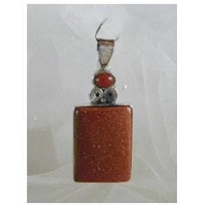 Goldstone-Carnelian 925 Sterling Pendant