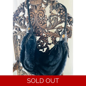 Bear Skin Leather Trimmed Purse