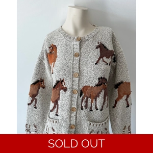 Cotton Cardigan with Horses