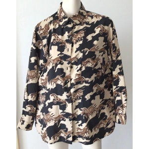 Long Sleeve Button Shirt with Horses