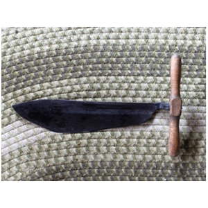 Vintage Wooden Handle Bolo Plantation Threshing/Bailing Bl..