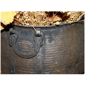 Vintage Hammered Copper Cauldron