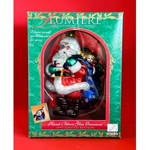 Vintage Lumiere Hanging Santa Ornament