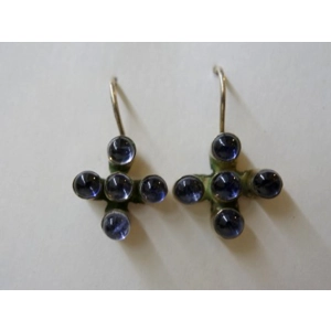 Sterling & Iolite 5 Stone Earrings