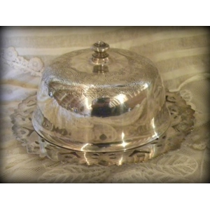 Antique English Silver Plate Flora Pattern Covered Butter ..