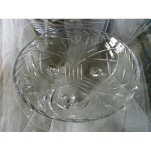 Vintage 3 Legged Fine Cut Lead Crystal Bowl