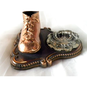 Vintage Copper Baby Shoe Ashtray 1977
