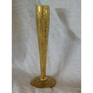 RansGil Crystal Gold Plated Flower Design Bud Vase