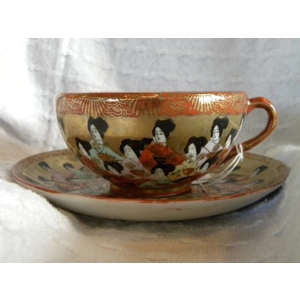 Geisha Girls Porcelain Tea Cup & Saucer