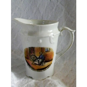 Old Porcelain Pitcher "An Old Gaelic Woman, Cape North C.B."