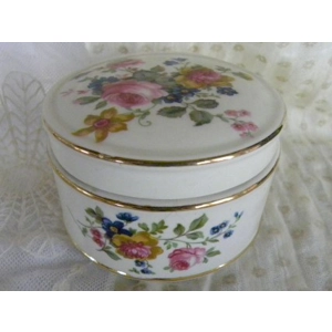 Sadler England China Powder Jar/Trinket Bowl with Lid Flow..