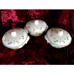 Golden Harvest Pot Pie Dish Set of 3 22K Trim
