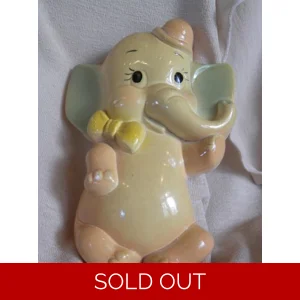 Vintage Chalkware Elephant Wall Hanging 1940's 03.94-I