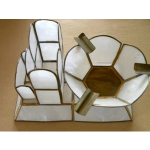 Shell & Brass Combination Cigarette / Ashtray