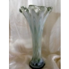 Vintage Art Glass Hand Blown Fluted Multimedia Sculptured Vase