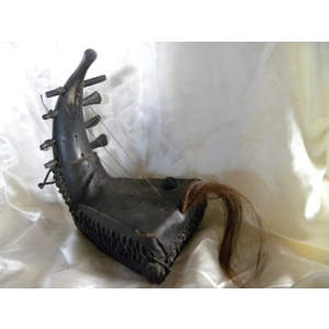 Antique 4 Sting Kundi African Leather & Horn Harp Bow