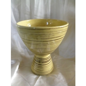 McCoy Glazed Ceramic Yellow Footed Vase 
