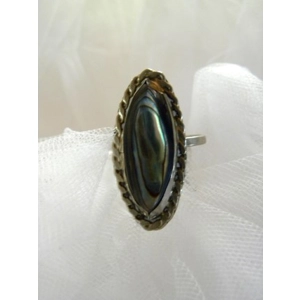 Old Pawn Abalone & Sterling Ring