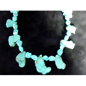 Authentic Large Blue Turquoise & Sterling Kiowa Necklace 1