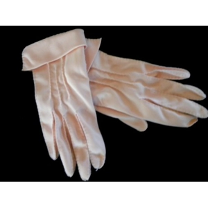 Pair Of Vintage 1950's Creamy Pink Nylon Gloves