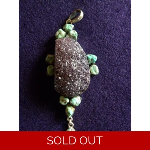 Drusy Amethyst, Turquoise & Sterling 