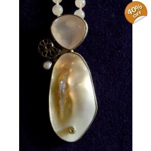 Starborn Mother of Pearl,Freshwater Pearl, Rose Quartz, Di..