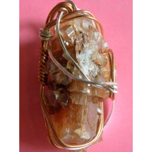Aragonite w/ Copper & Silver Bound Pendant