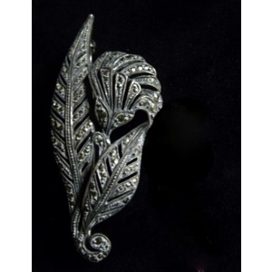 Vintage Marcasite & Sterling Brooch "Made in Germany" marked "FG"
