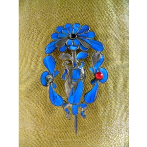 Antique Chinese Kingfisher Gold Gilt Brooch