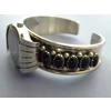 Vintage Navajo Onyx & Sterling Silver Watch Cuff
