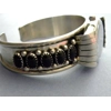 Vintage Navajo Onyx & Sterling Silver Watch Cuff