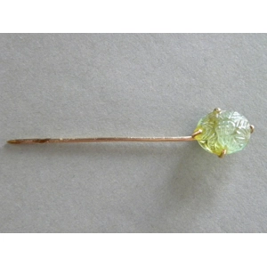 Antique Jade Rock Crystal Stickpin