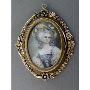 Victorian Gold Framed Revolving Mourning Locket/Pendant