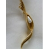 Faux Pearl and Gold Plate Brooch