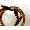 Topaz & Citrine Color Rhinestone in Gold Metal Brooch