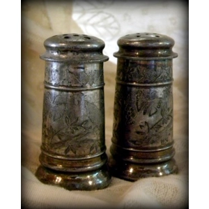 Antique Victorian Silver Salt & Pepper Shakers