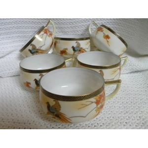 Very Fine Vintage Eggshell Porcelain Hakusan Snack Set