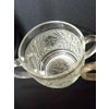 Vintage Set of Anchor Hocking Clear Sandwich Pattern Glass Cream and Sugar Bowl
