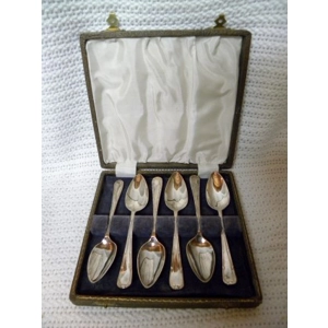 Vintage Silverplate Grapefruit Spoons, Set of 6