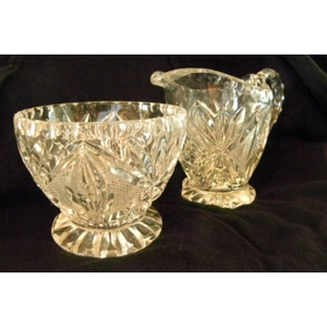 EAPG Crystal Cream And Sugar Set